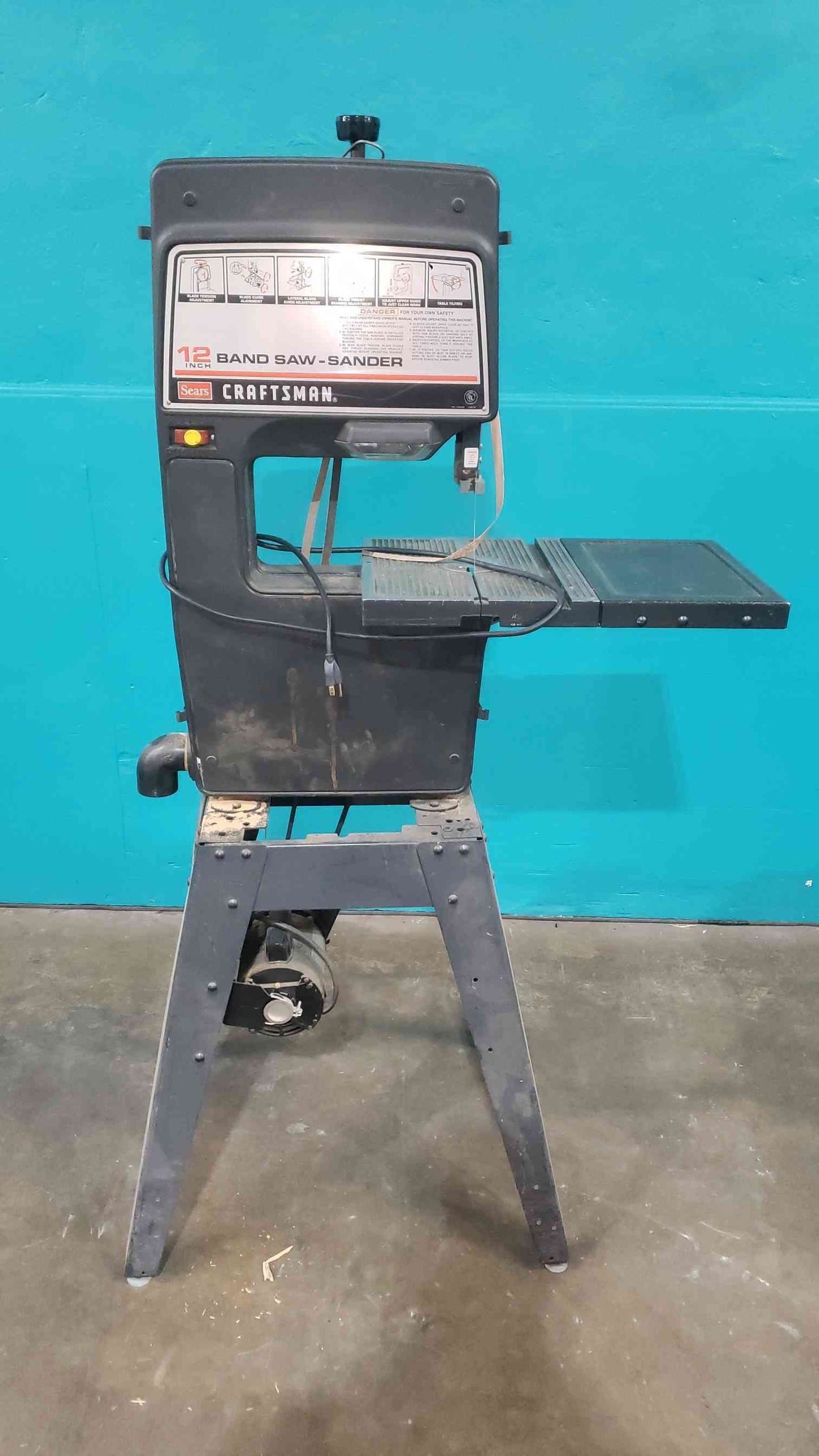 Craftsman 12 Band Saw Sander 113.243310 Floor Stand Woodworking Motor