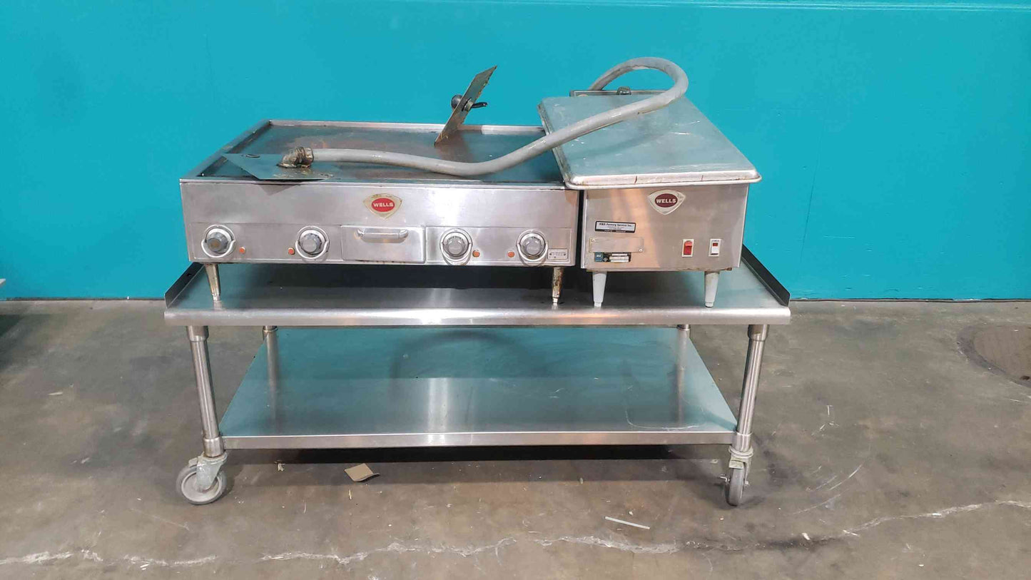 Wells G-23 Electric Griddle F-1725 Fryer John Boos 60x30 Rolling Equipment Stand (SKU: 113598)