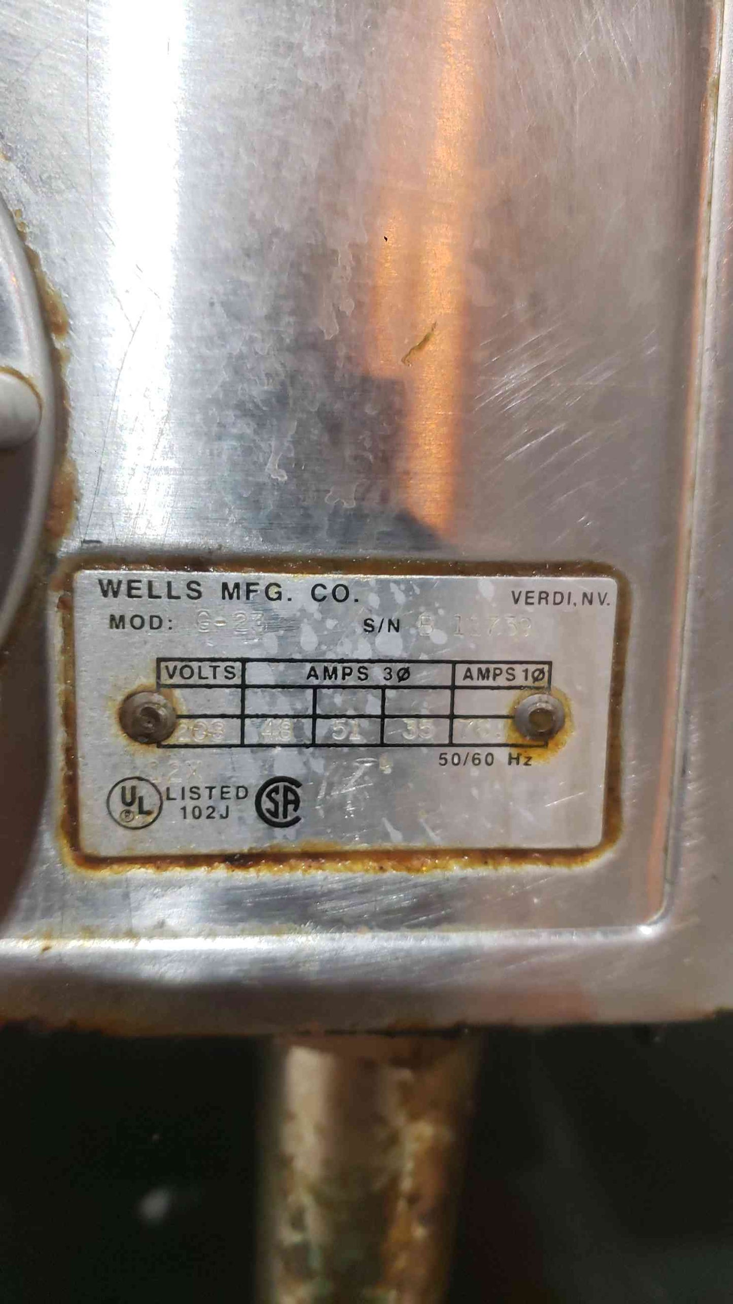 Wells G-23 Electric Griddle F-1725 Fryer John Boos 60x30 Rolling Equipment Stand (SKU: 113598)