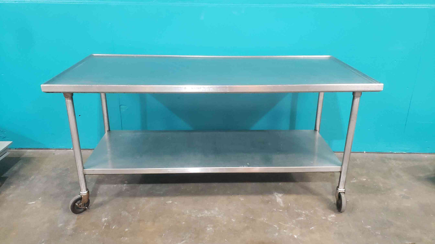 6' Stainless Steel Rolling Table Cafeteria Prep (SKU: 113614)