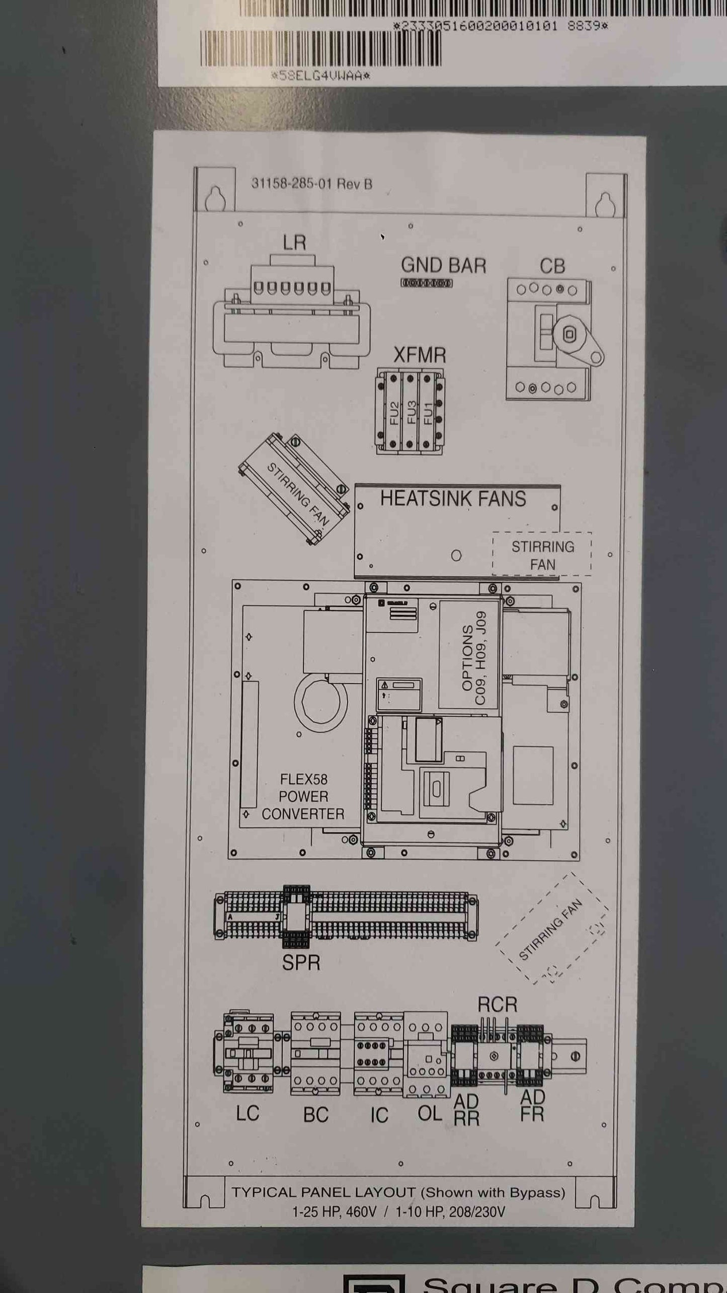 Square D Econoflex VFD 25 HP 460V Class 8839 58ELG4VW Altivar FLEX58KD23N4 Drive