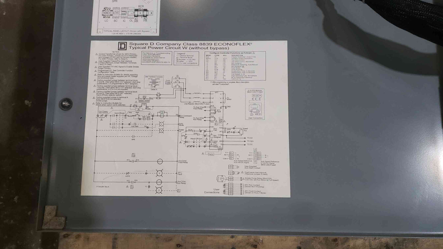 Square D Econoflex VFD 25 HP 460V Class 8839 58ELG4VW Altivar FLEX58KD23N4 Drive