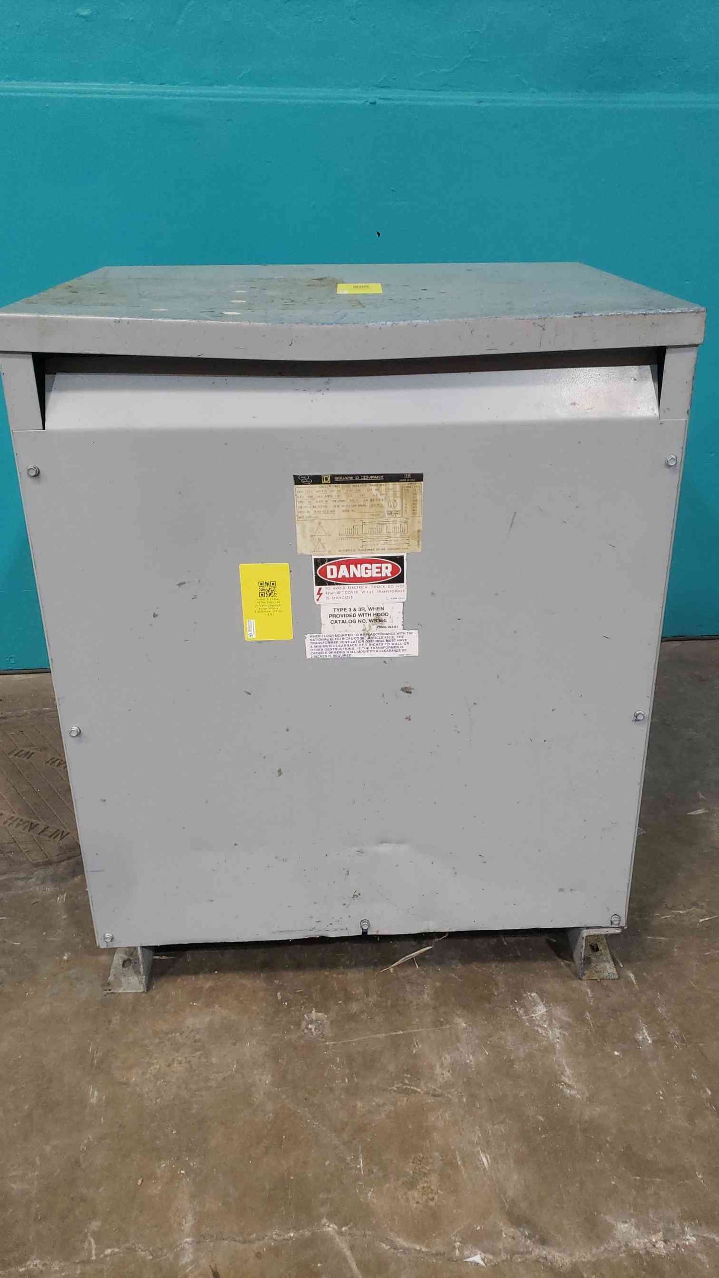 Square D 112.5 KVA Transformer 3 Phase 480V 240V Dry Type 112T6H Sorgel 113711