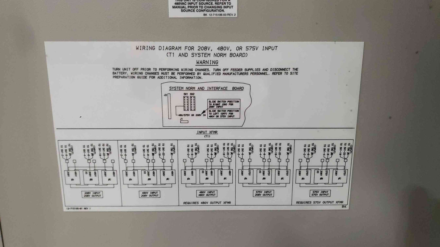 Liebert AP376 100kVA 125kVA Series 300 UPS Power Module Cabinet UDA63100A25RT03