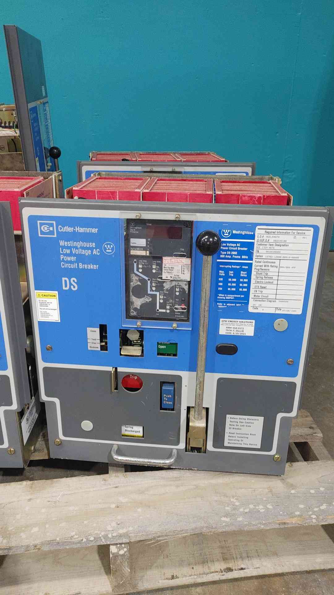 Westinghouse 800A 635V Max Low Voltage AC Power Circuit Breaker DS 206E (SKU: 113804)
