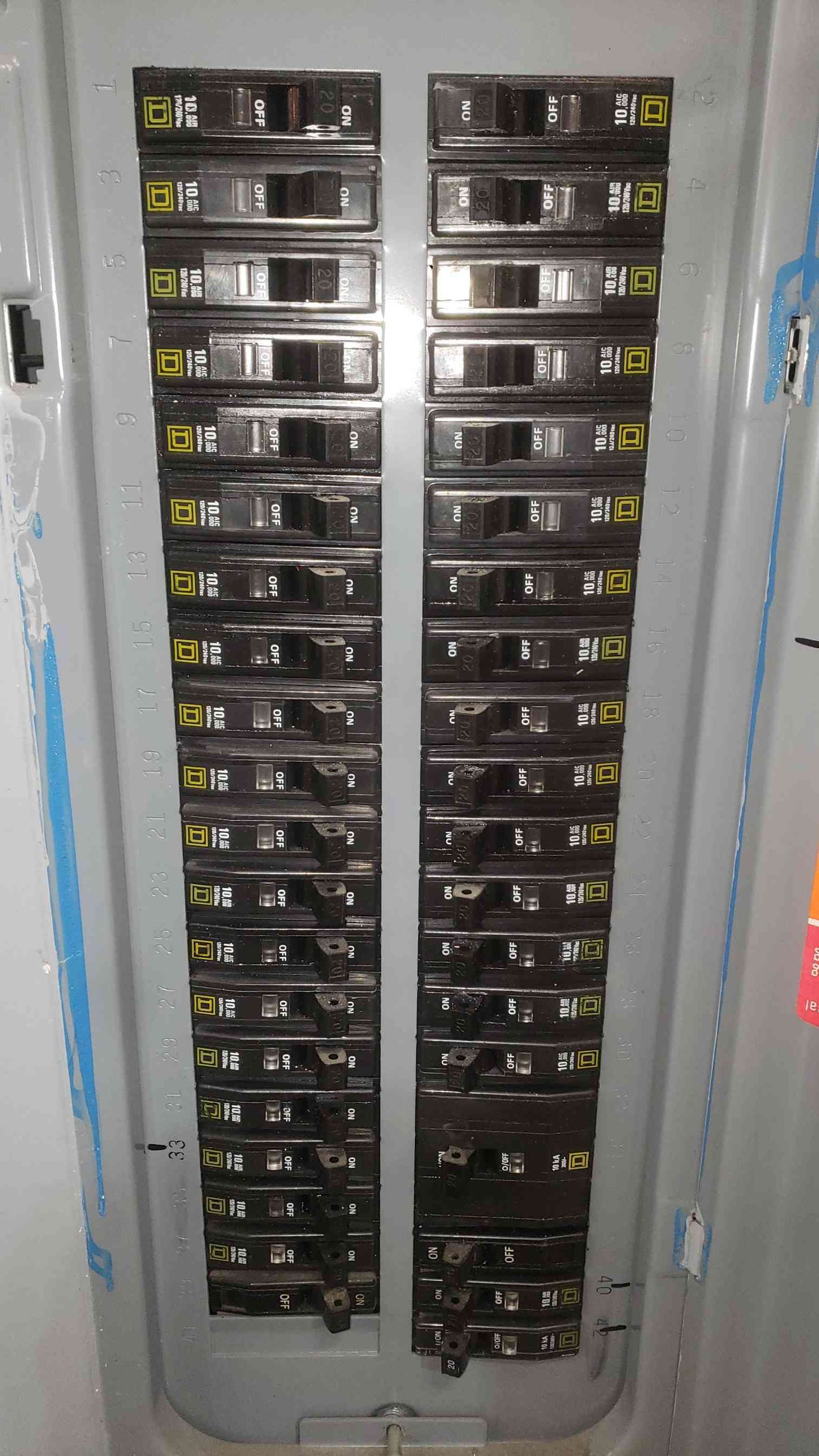Square D QO 42 Space Panelboard 200A 3 Phase 240V W/ PowerPact KDL32200 Main