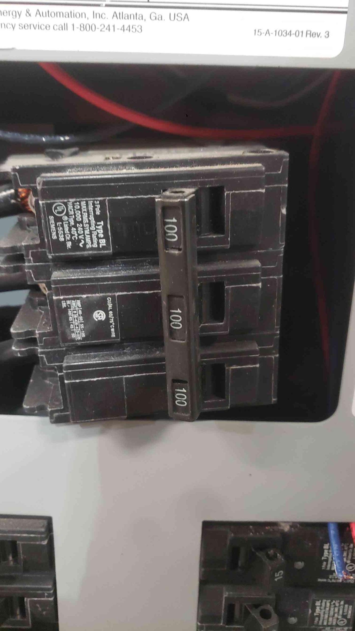 Siemens P1 250A 120/208V 3 Phase Panelboard Main Breaker 27x 20A 9x 15A P1C42QH150CTS