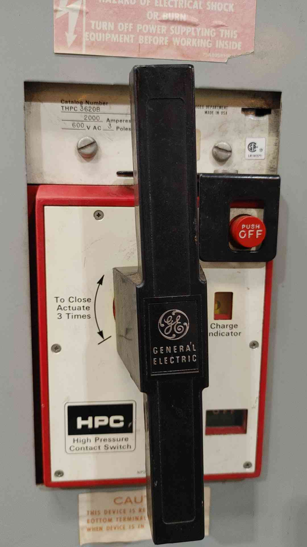GE AV-Line 2000A Switchboard THPC3620B 2000 Amp High Pressure Switch THFP Fused