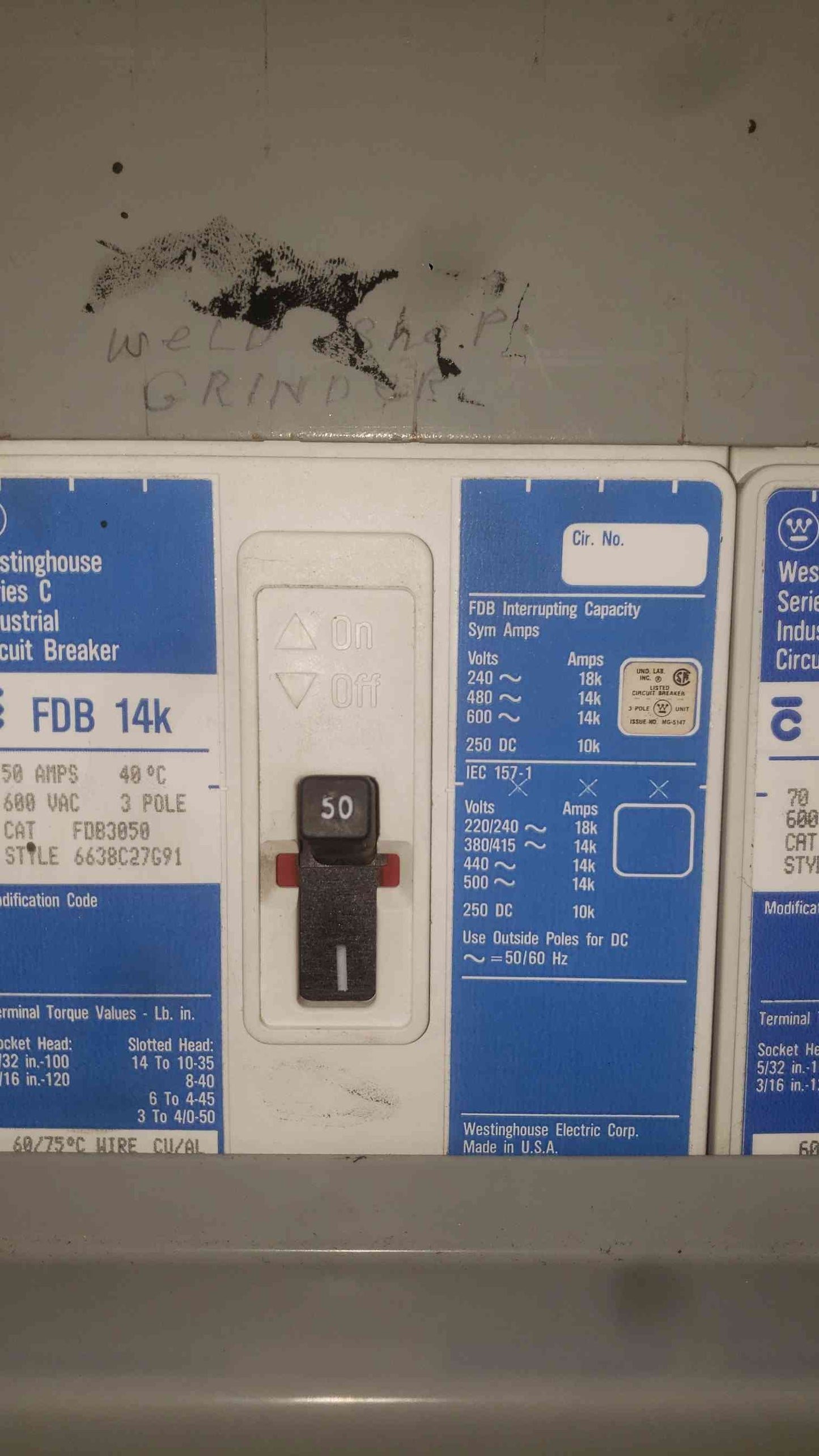 Westinghouse PRL3 400A 480V 3 Phase 42 Ckt Main Breaker Panelboard Series C FDB