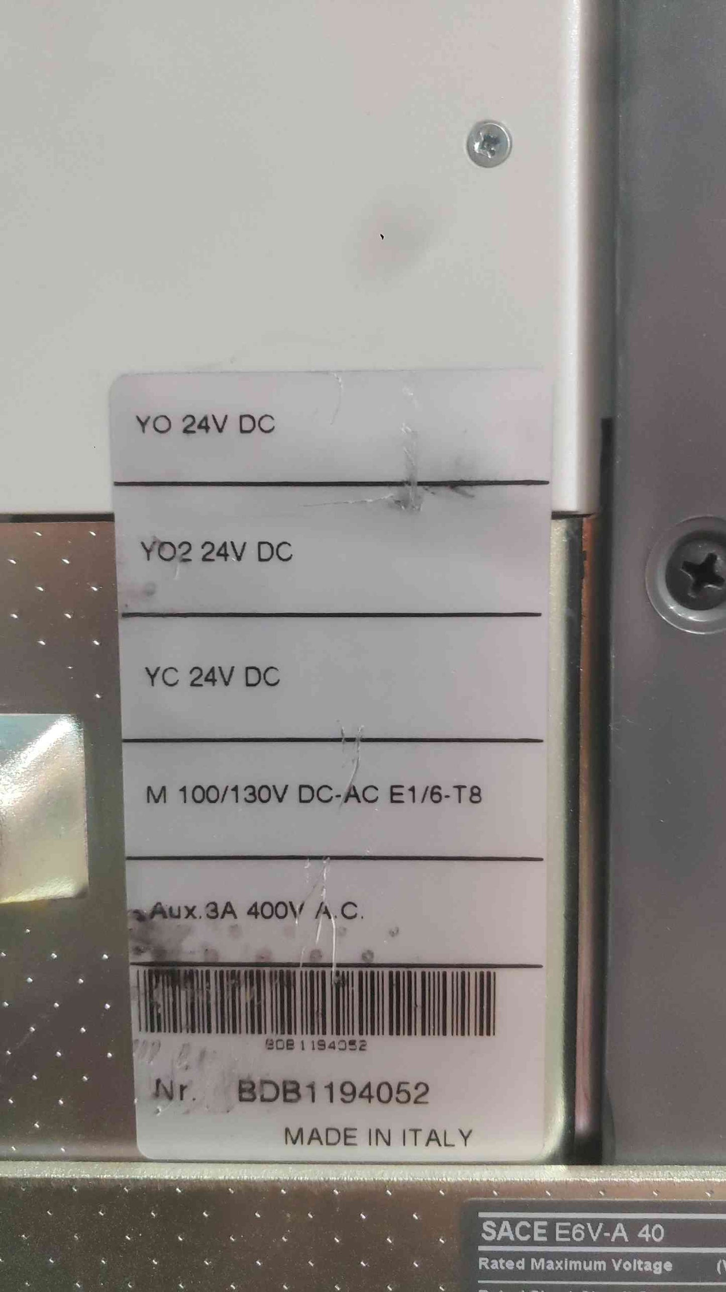 ABB SACE Emax E6V-A 40 4000A Air Circuit Breaker Drawout PR123/P-LSIG Trip Unit