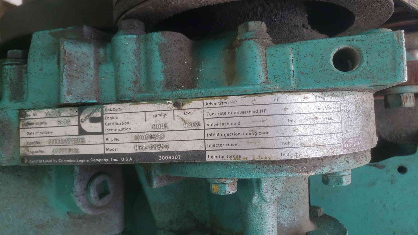 Onan 250 kW Standby Diesel Generator Cummins NT855 3 Phase 120/208V 277/480V 1616Hr