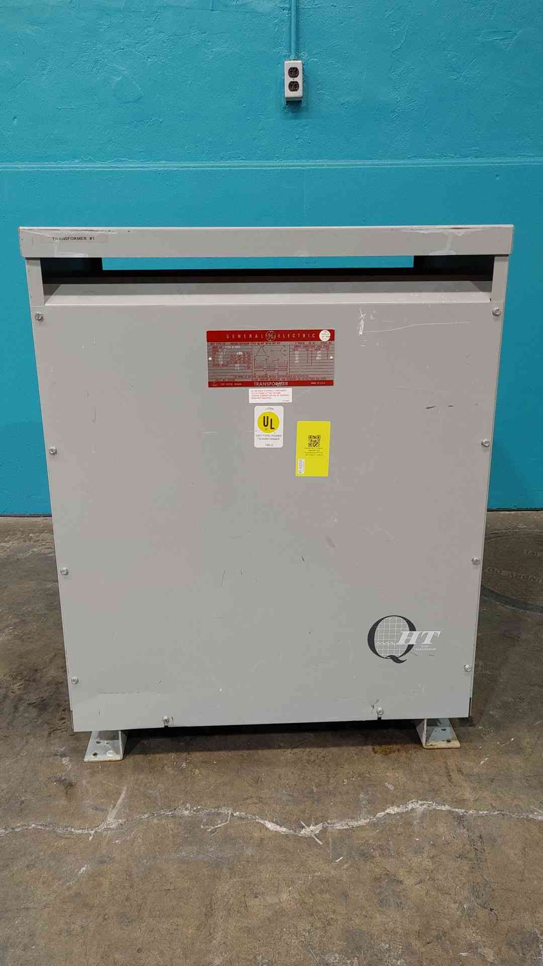 GE 112.5 KVA Transformer 9T23B3875 3 Phase 480V to 208Y/120V Dry Type QL-WP