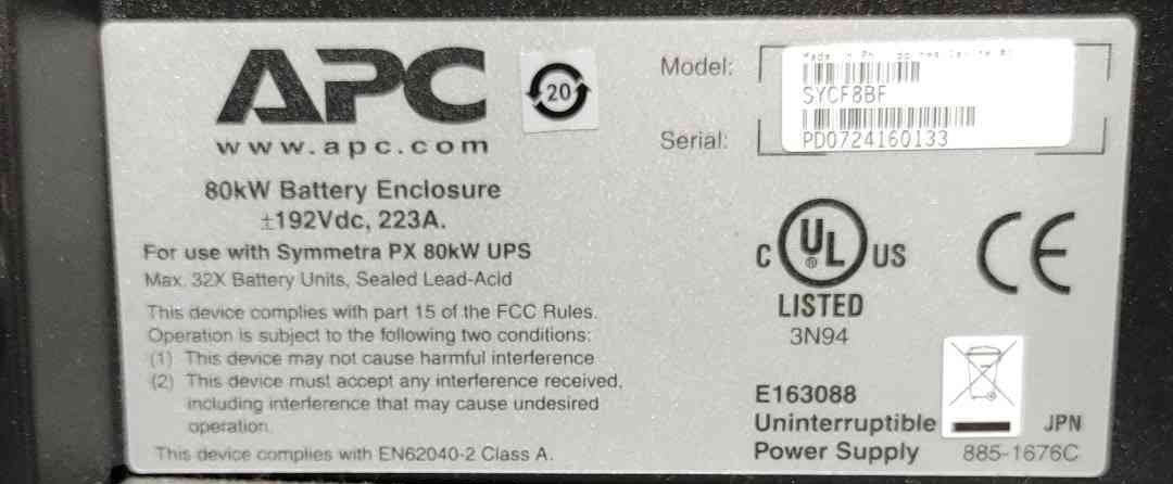 APC Symmetra PX 80kW 80kVA 208V 3 Phase UPS System SYCF80KF Battery PDU Lineup
