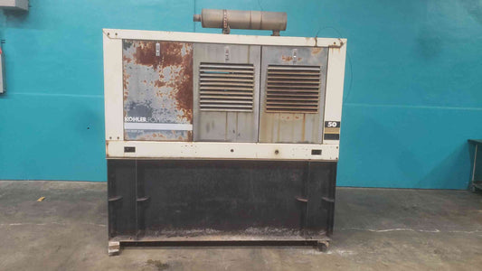 Kohler 50ROZJ 50kW Diesel Generator Enclosed Sub-Base Tank 120/208V 3PH 935 Hrs