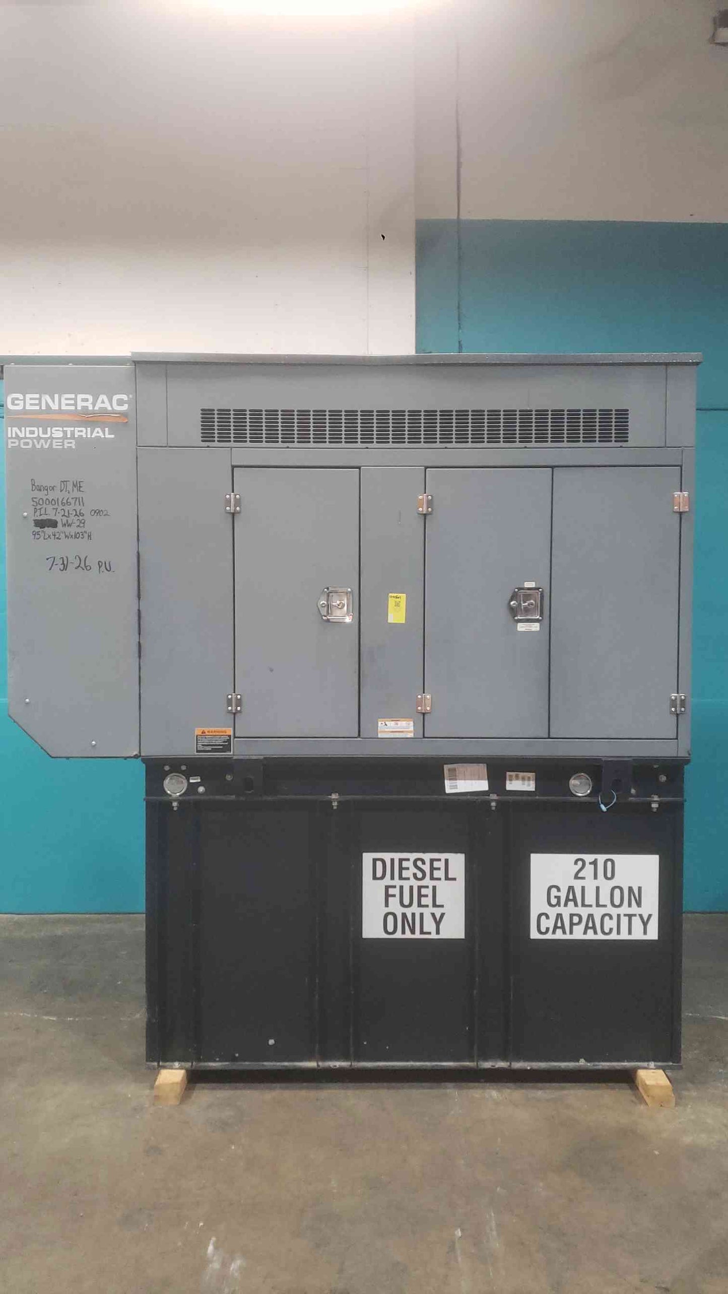 48KW Generac 0062910 120/240 200A 1PH Diesel 323.5 Hrs. TESTED (SKU: 114501)