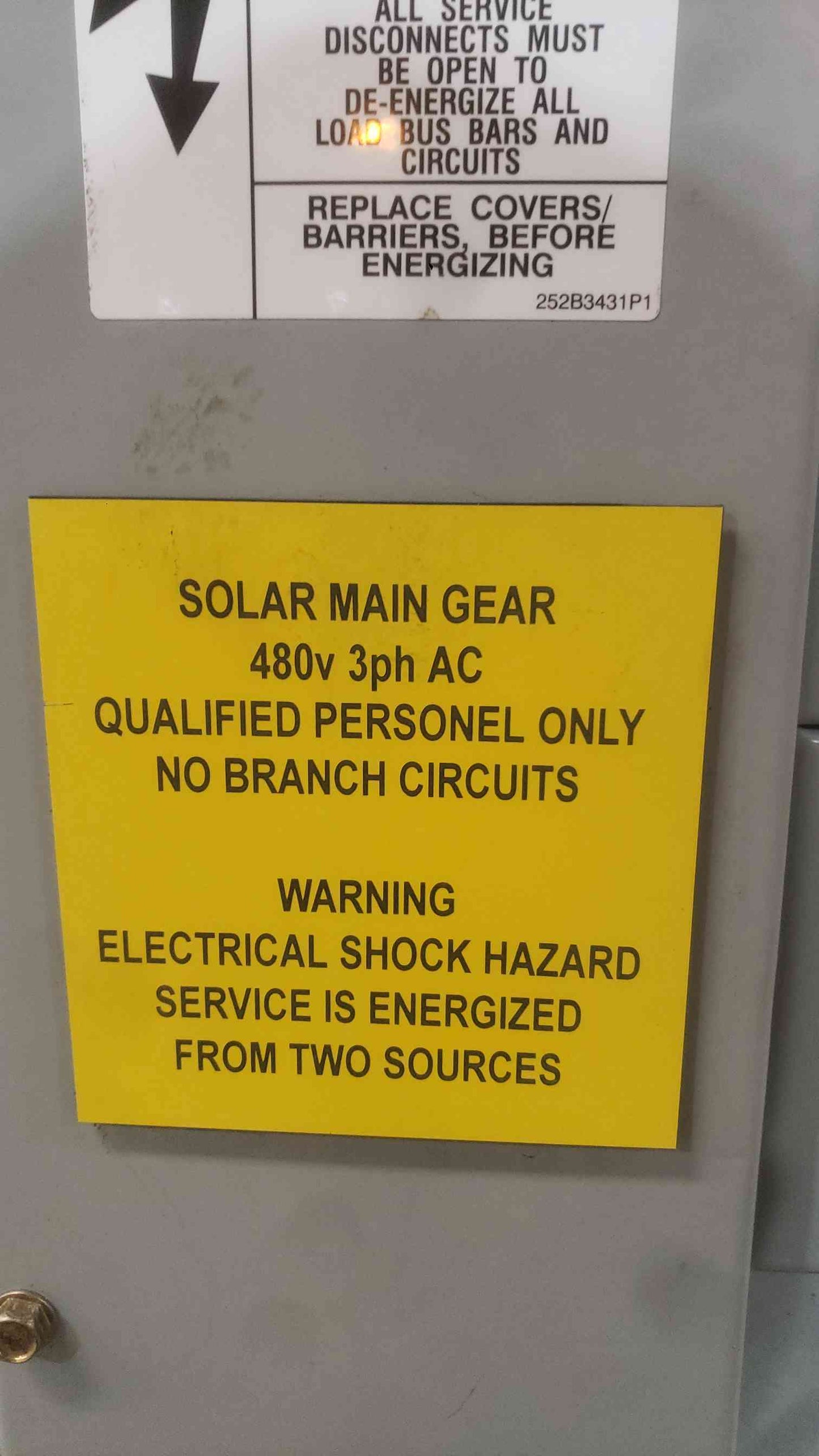 GE Spectra Series Switchboard 1600A 480Y/277V 3PH Solar Main Gear Panel Enclosure