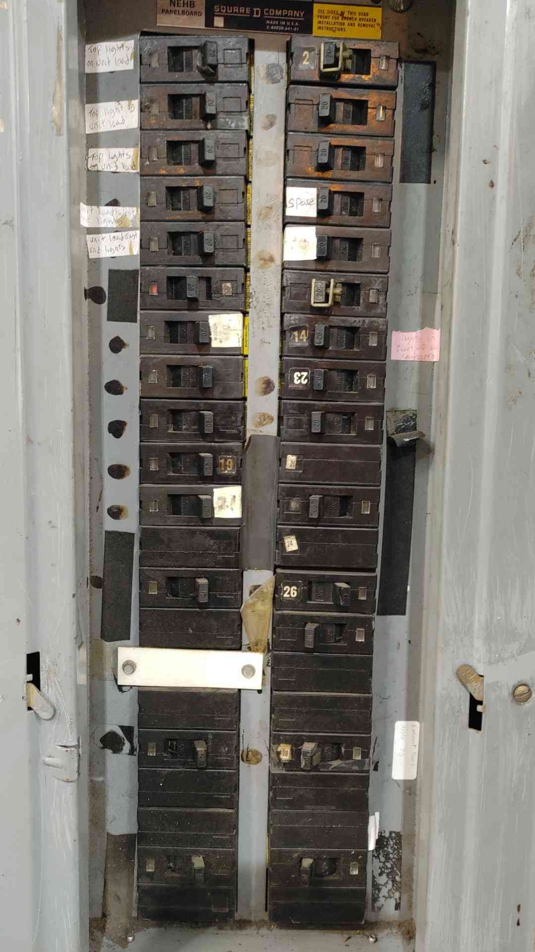 Square D NEHB 225A 277/480V 3PH Panelboard Load Center w/ EHB E-Frame Breakers