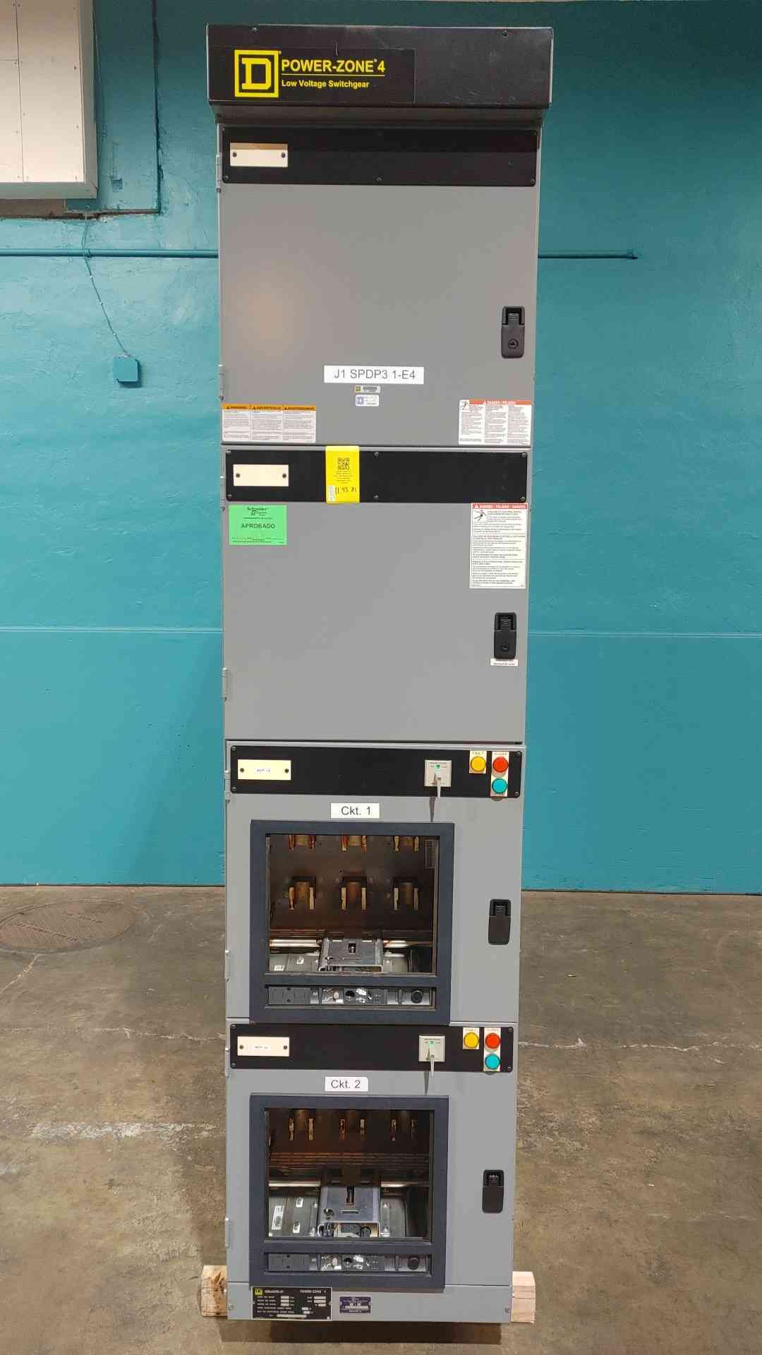 Square D Power-Zone 4 Switchgear 1600A 480/277V 3PH 4W Vertical Section Empty