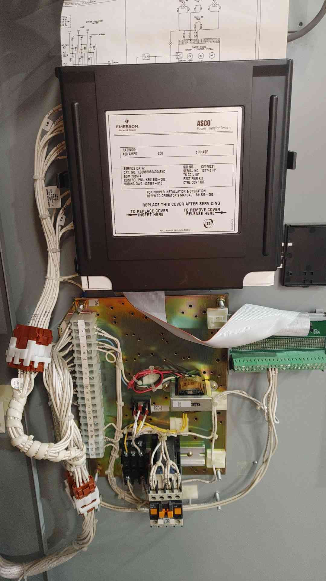 ASCO 7000 Series 400A 208V 3PH Bypass Isolation Transfer Switch E0096203040045XC