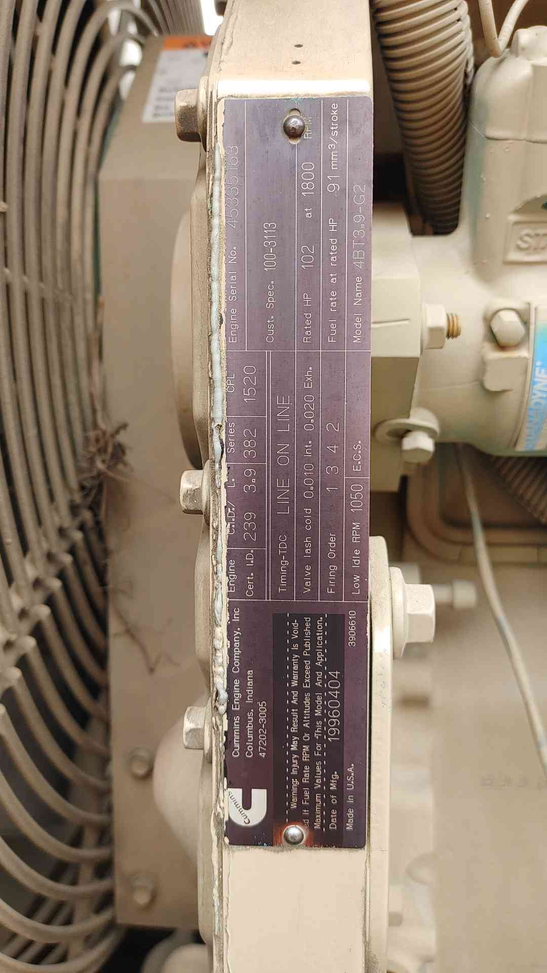 Cummins ONAN 50KW 3PH 33KW 1PH Diesel Generator -MODEL No. 50DGCA- 1241Hrs TESTED(SKU: 115141)