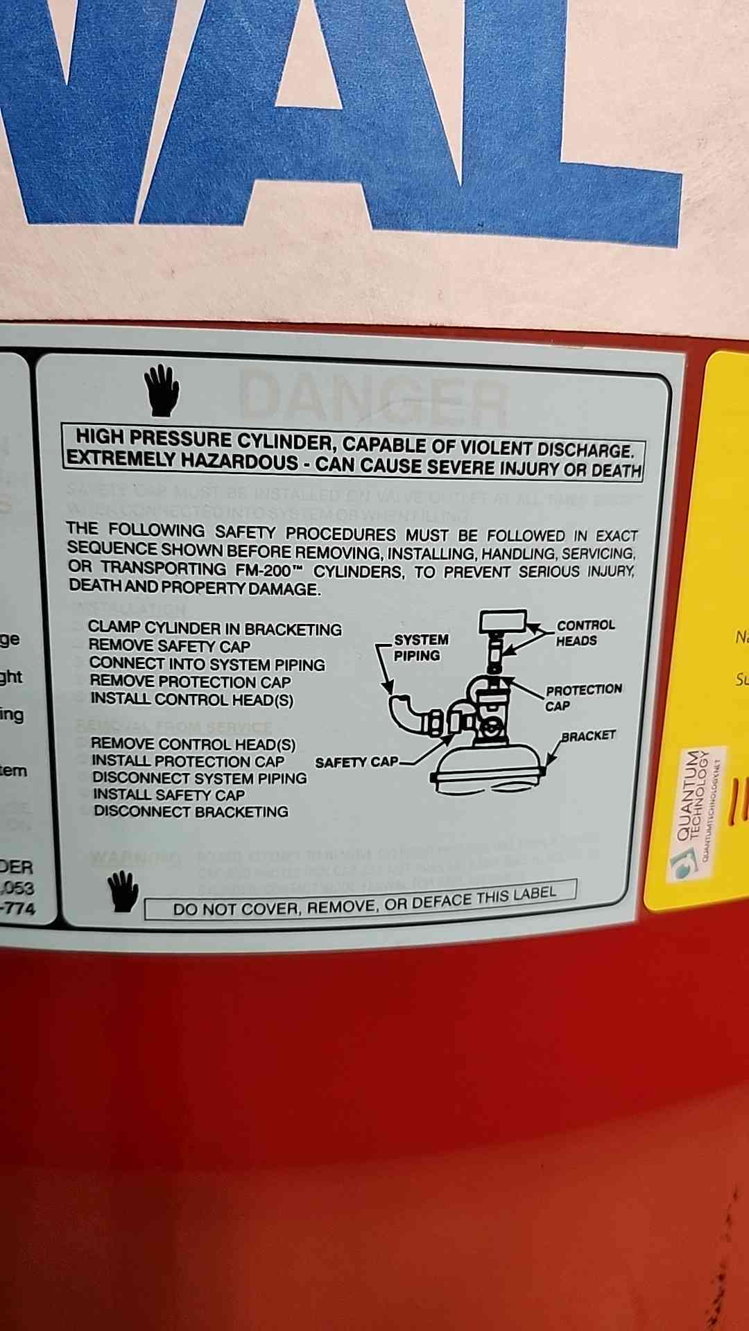 Fenwal 705 LBS Full 356 LBS FM-200 Agent Fire Suppression System (SKU: 115240)