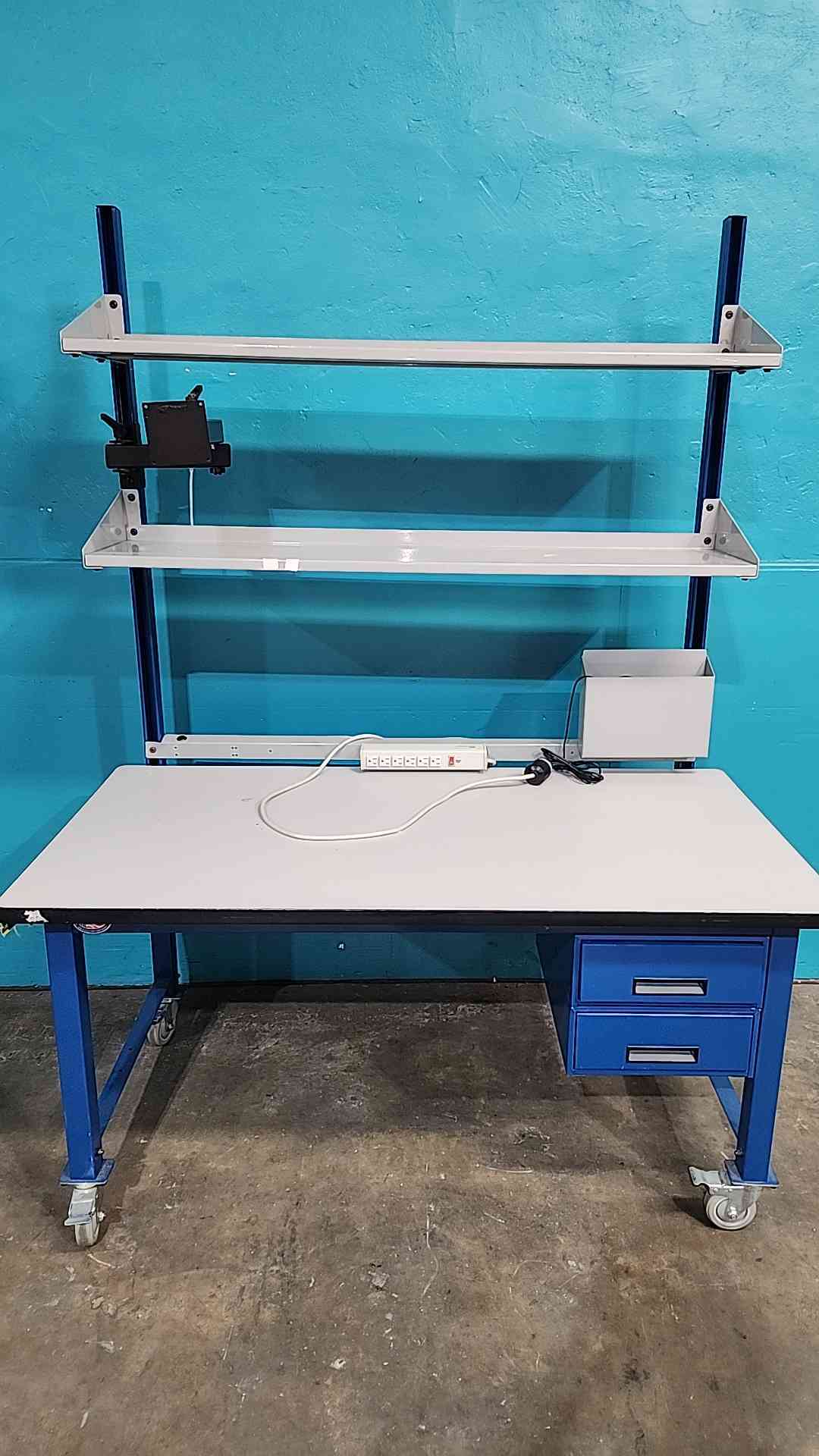 5' Rolling Lab Desk/Table W/ Shelves & Drawers (SKU: 115246)