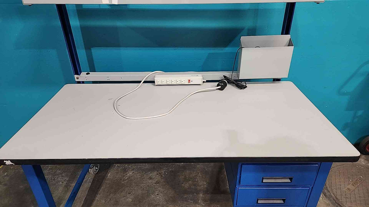 5' Rolling Lab Desk/Table W/ Shelves & Drawers (SKU: 115246)