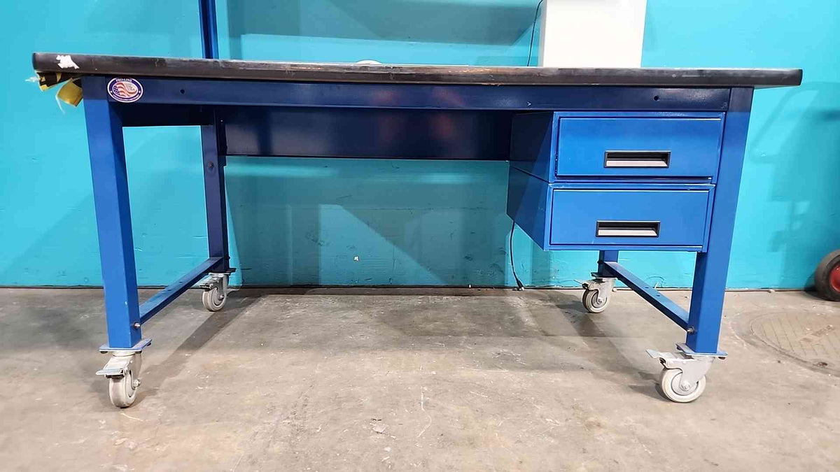 5' Rolling Lab Desk/Table W/ Shelves & Drawers (SKU: 115246)