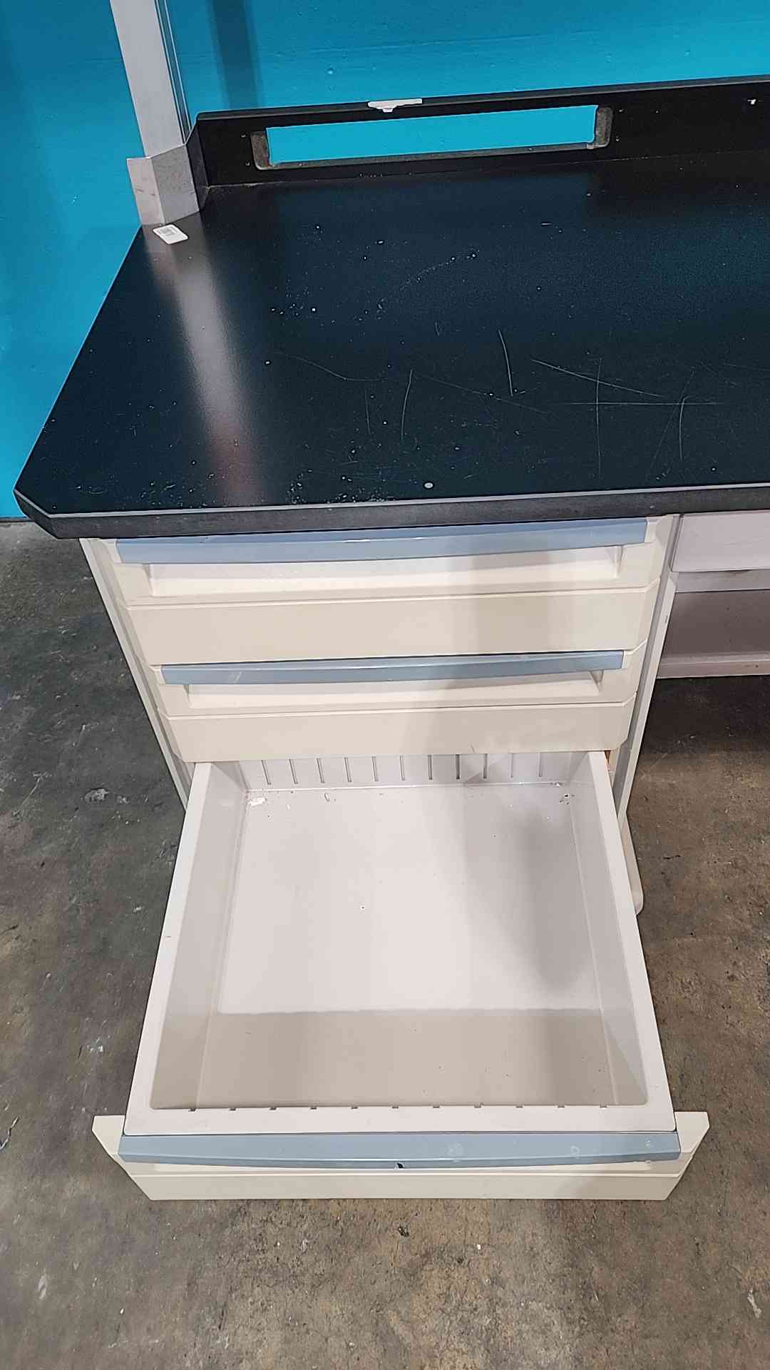 Rolling 63" Lab Desk/Table W/ Shelf & Drawers (SKU: 115250)