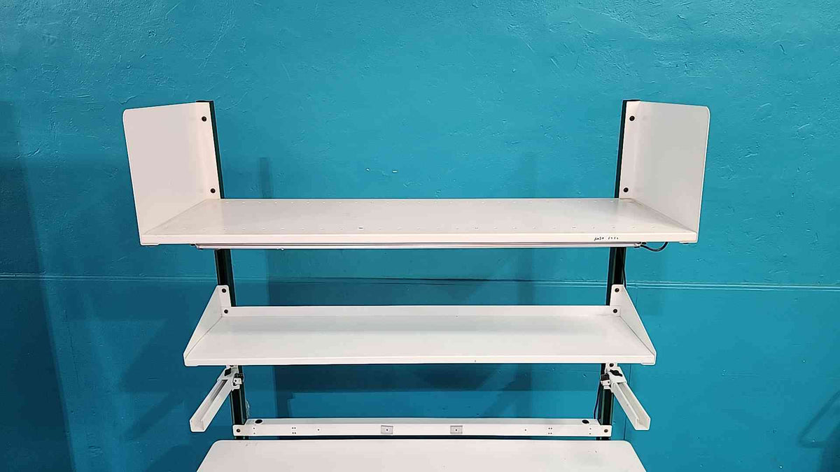 5' Green Rolling Lab Desk/Table W/ Shelves (SKU: 115256)