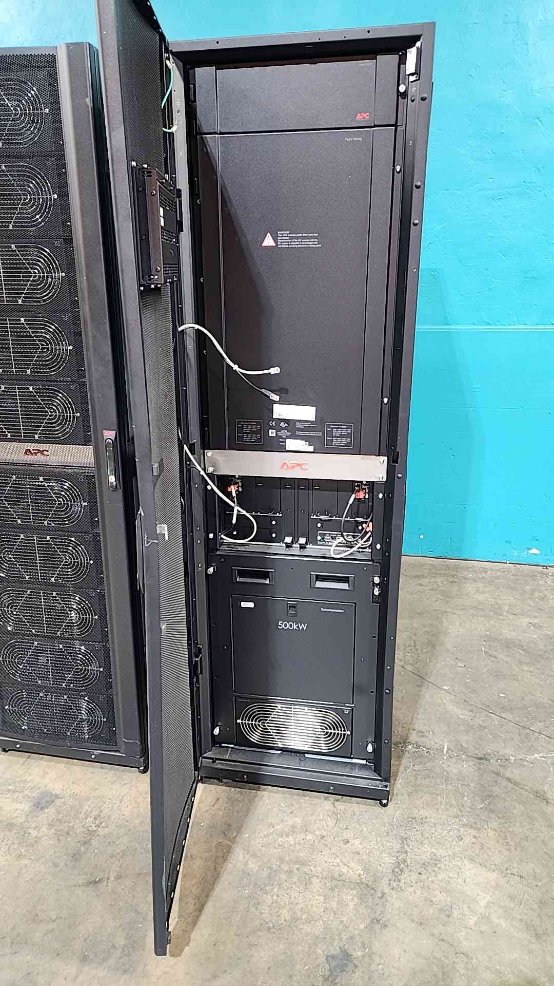 APC Symmetra PX 250kW UPS Frame SYPF250KD w/ 3x SYBFXR8 Battery Cabinets Lineup