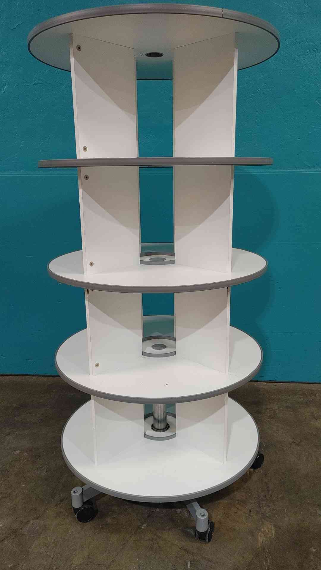 5 Tier Revolving Rotary Binder Tower Carousel Mobile Rolling Lab File Storage Cart