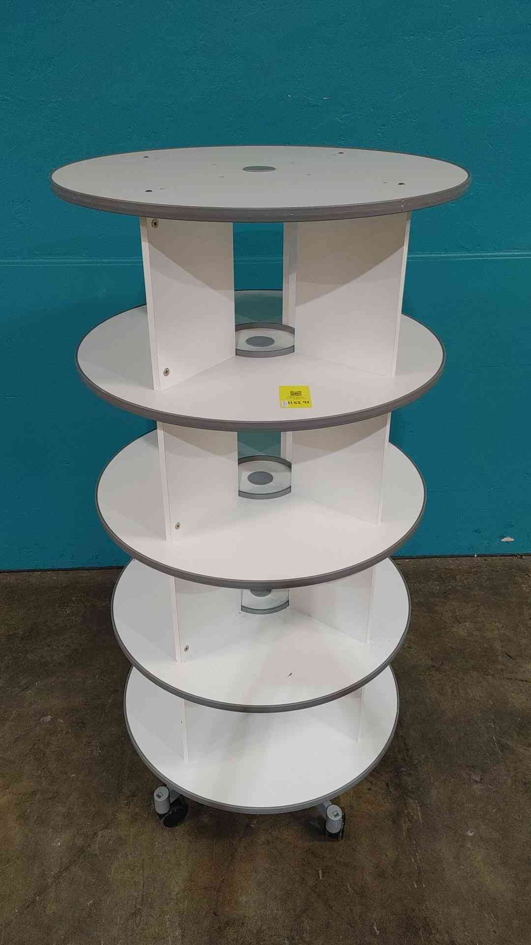 5 Tier Revolving Rotary Binder Tower Carousel Mobile Rolling Lab File Storage Cart