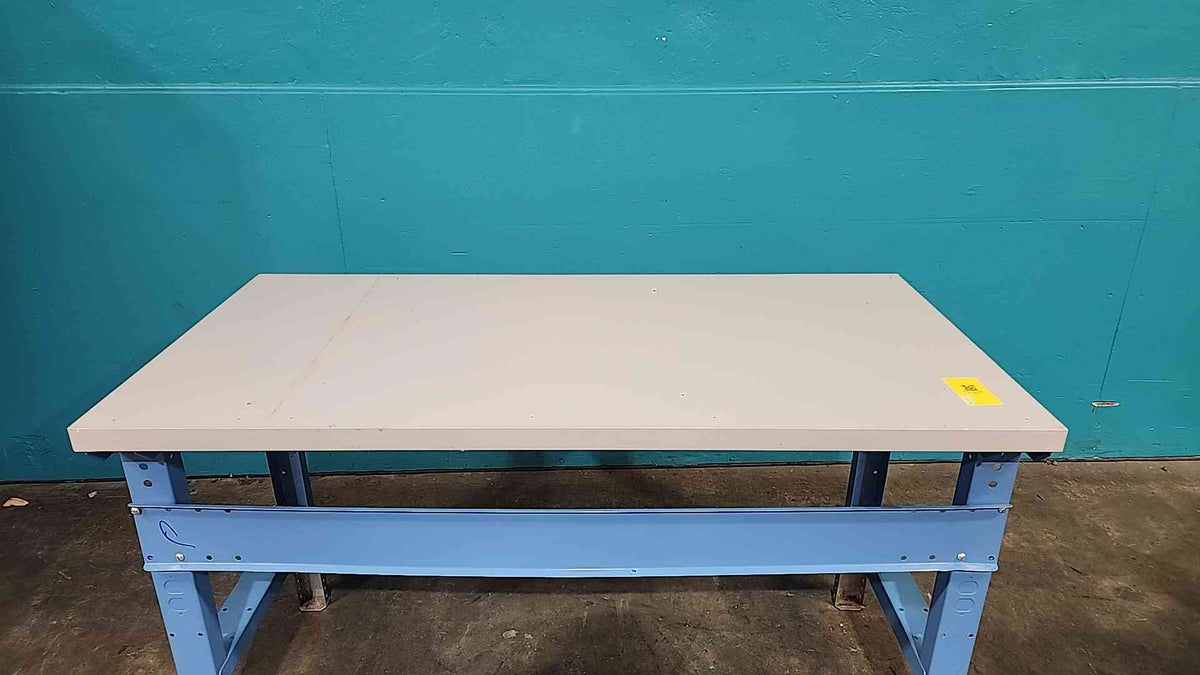 5 Ft Heavy Duty Industrial Lab Workbench Table Adjustable Steel Frame Gray Blue
