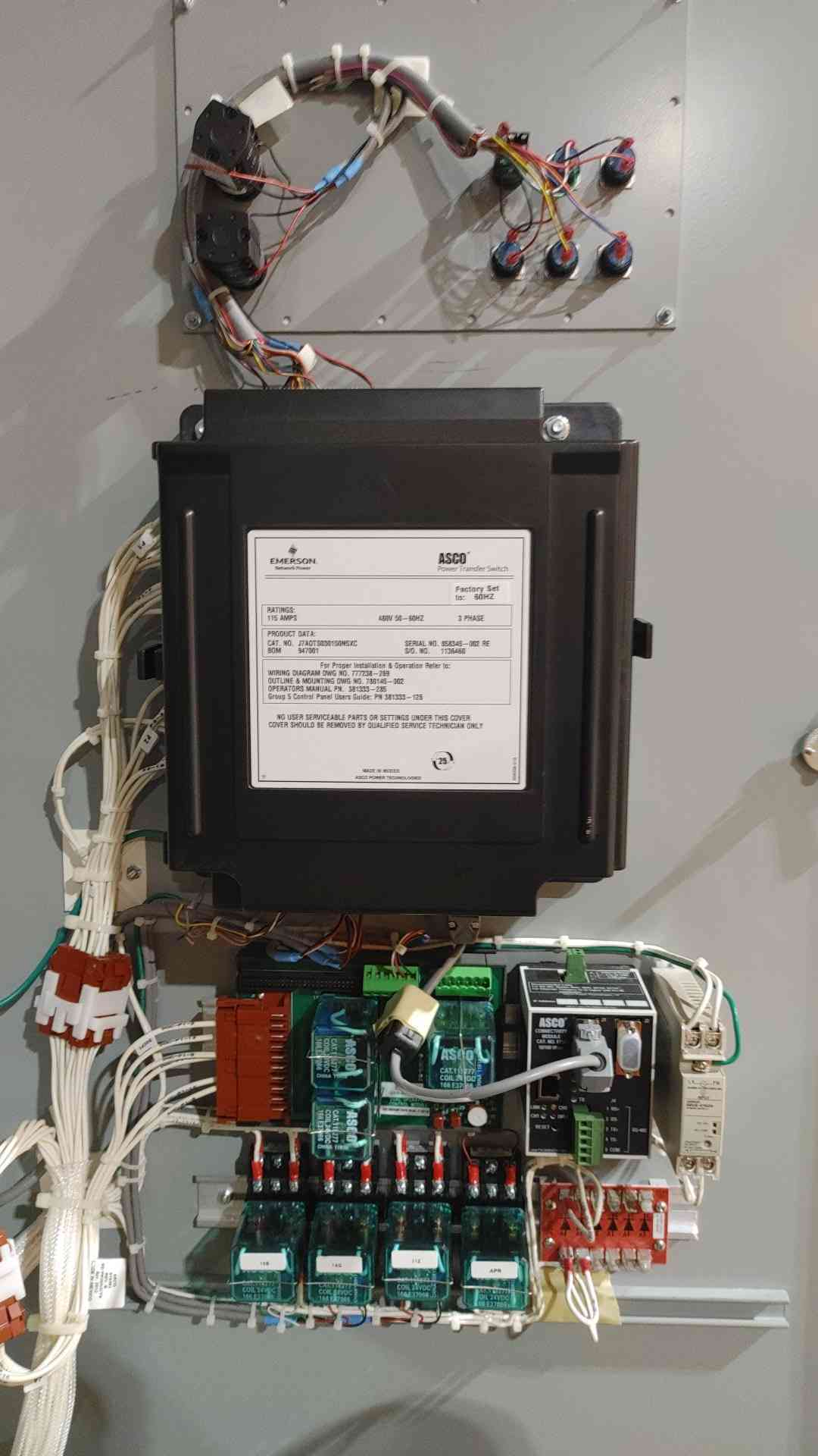 ASCO 7000 Series 115A Automatic Transfer Switch 480V 3Ph ATS J7ADTS030150N5XC