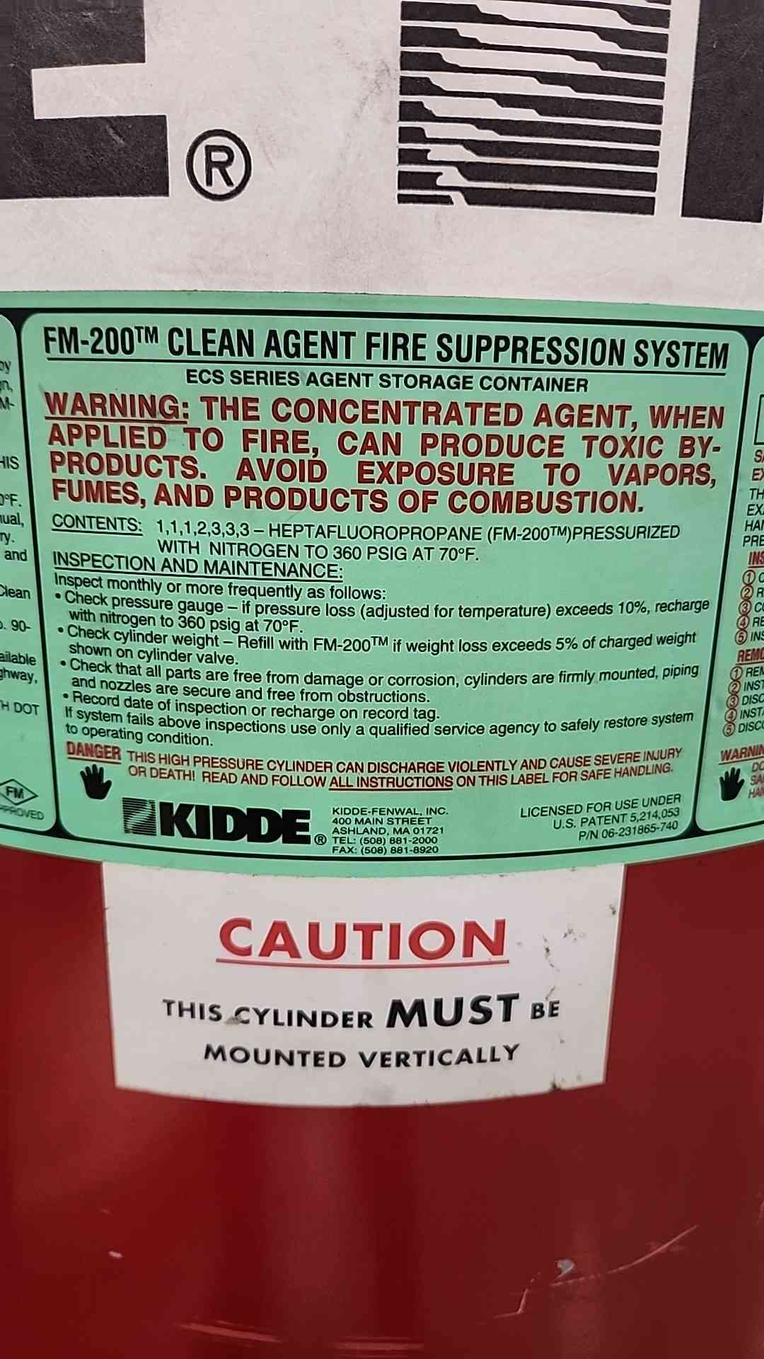 Kidde 265 LBS FM-200 Fire Suppression System (SKU: 116370)