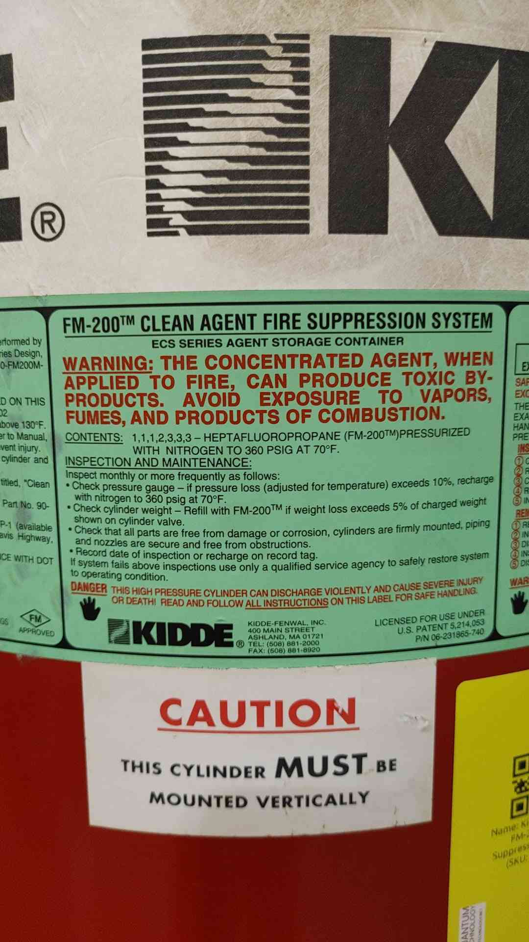 Kidde 265 LBS FM-200 Fire Suppression System (SKU: 116372)