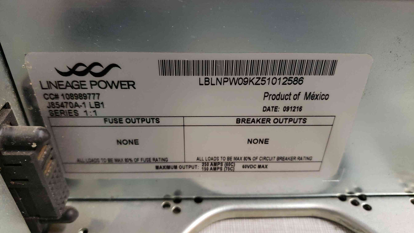 Lineage Power CPS6000 19" Rectifier Shelf J85470S1 PBM3X0YERA Controller