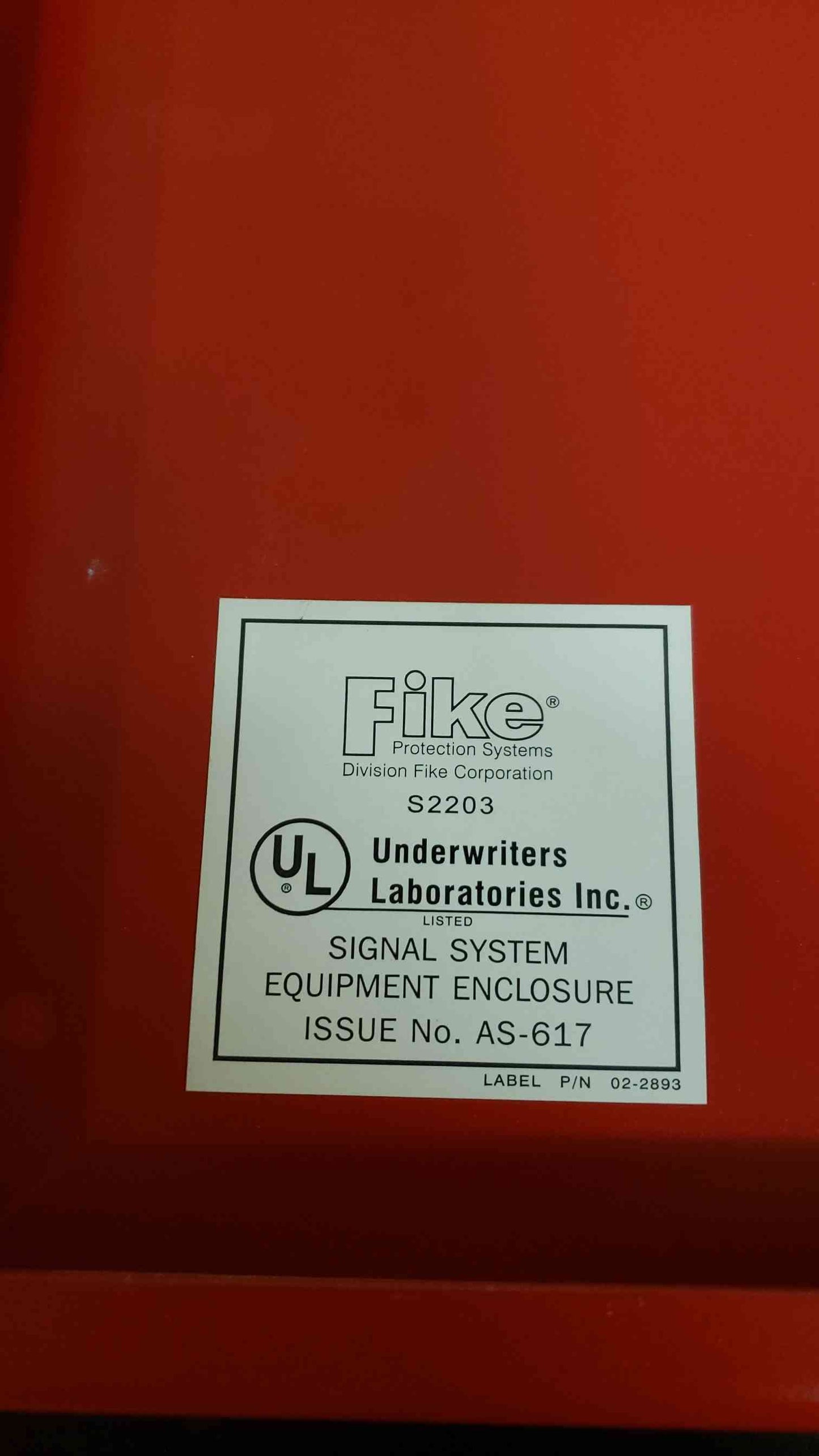 Fike 10-2154-R Red Auxiliary Fire Alarm Battery Enclosure Box S2203