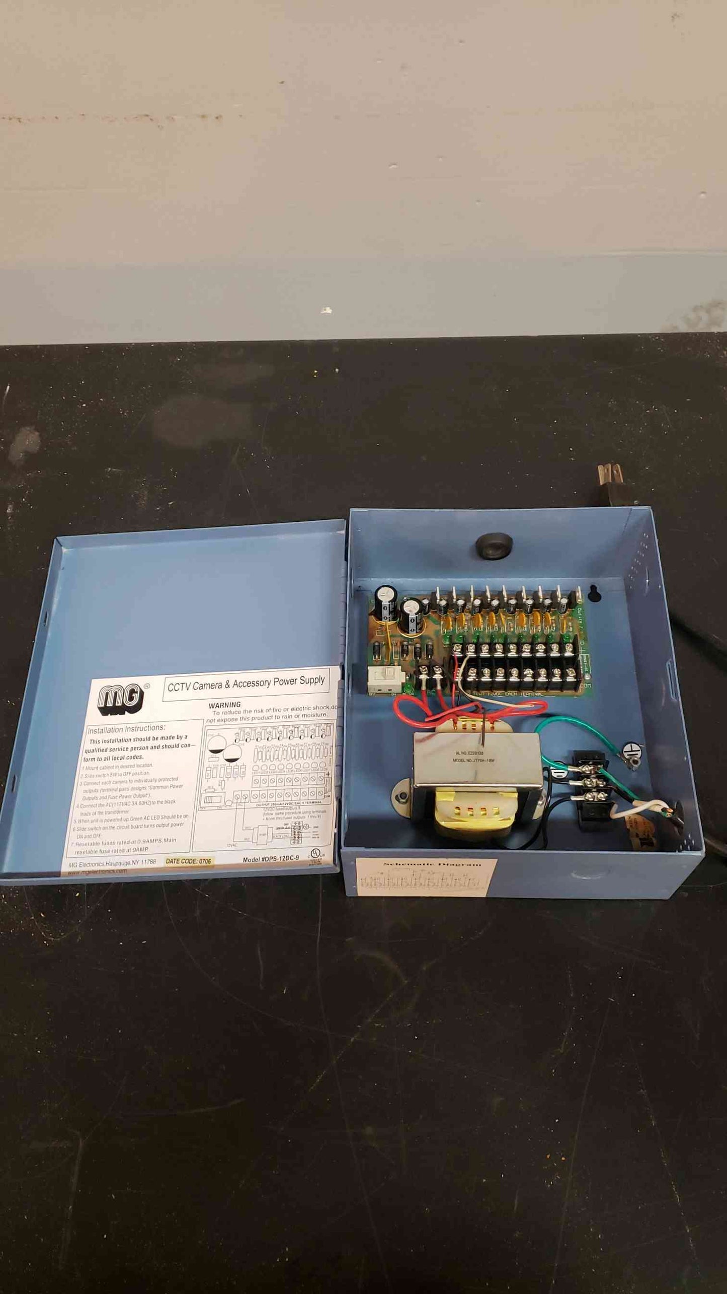 MG Electronics DPS-12DC-9 9 Channel 12V DC CCTV Camera Power Supply Box