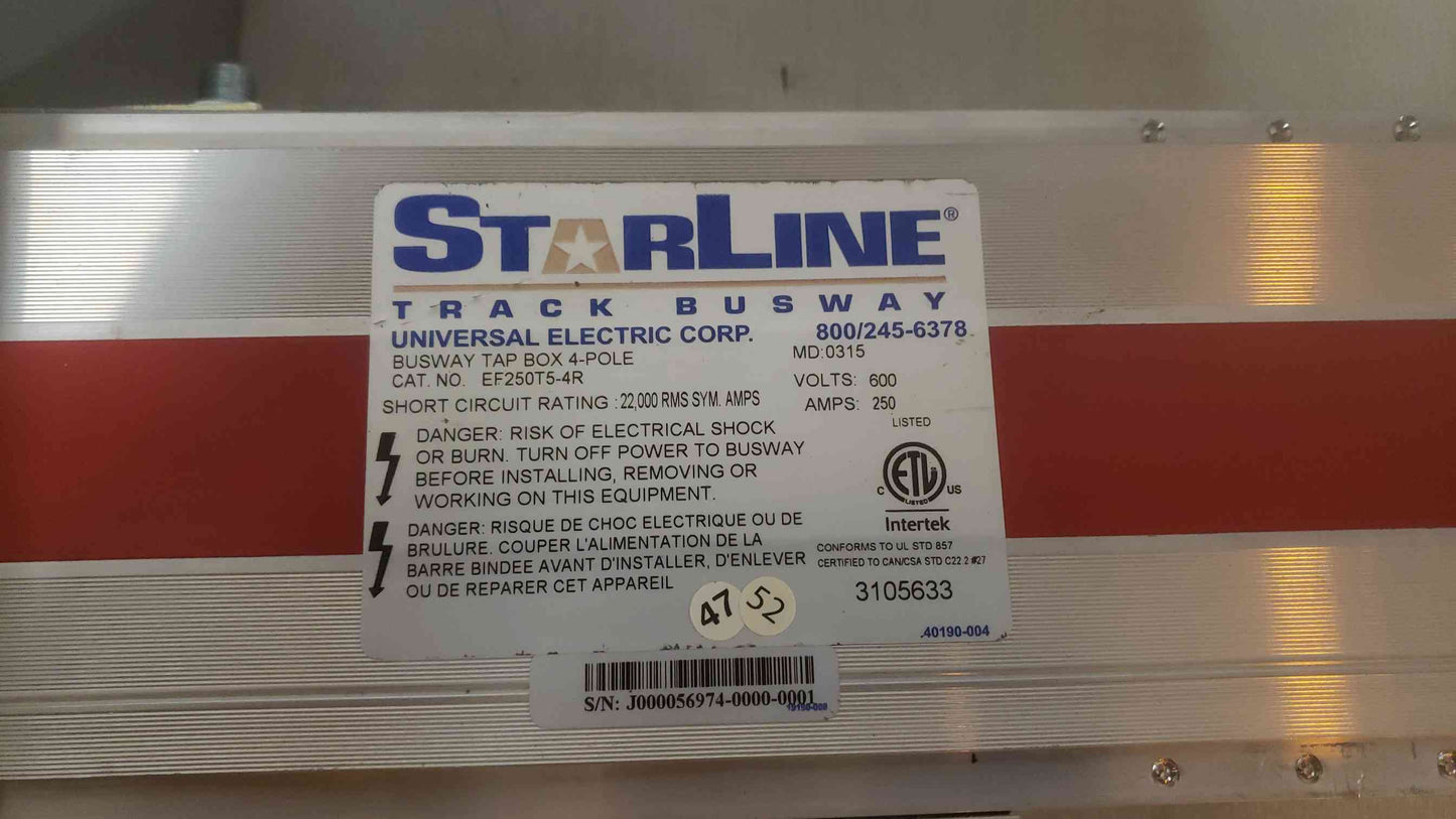 Starline 600V 250A Busway Tap Box EF250T5-4R (SKU: 109674)