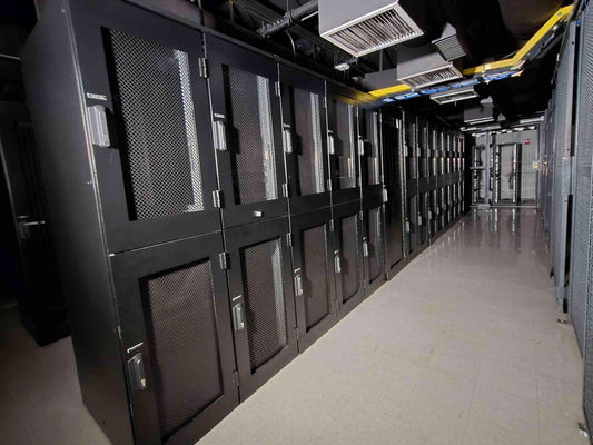 42U Colo Dual Compartment Server Rack 2 Cabinets Top/Bottom with PDU Strips