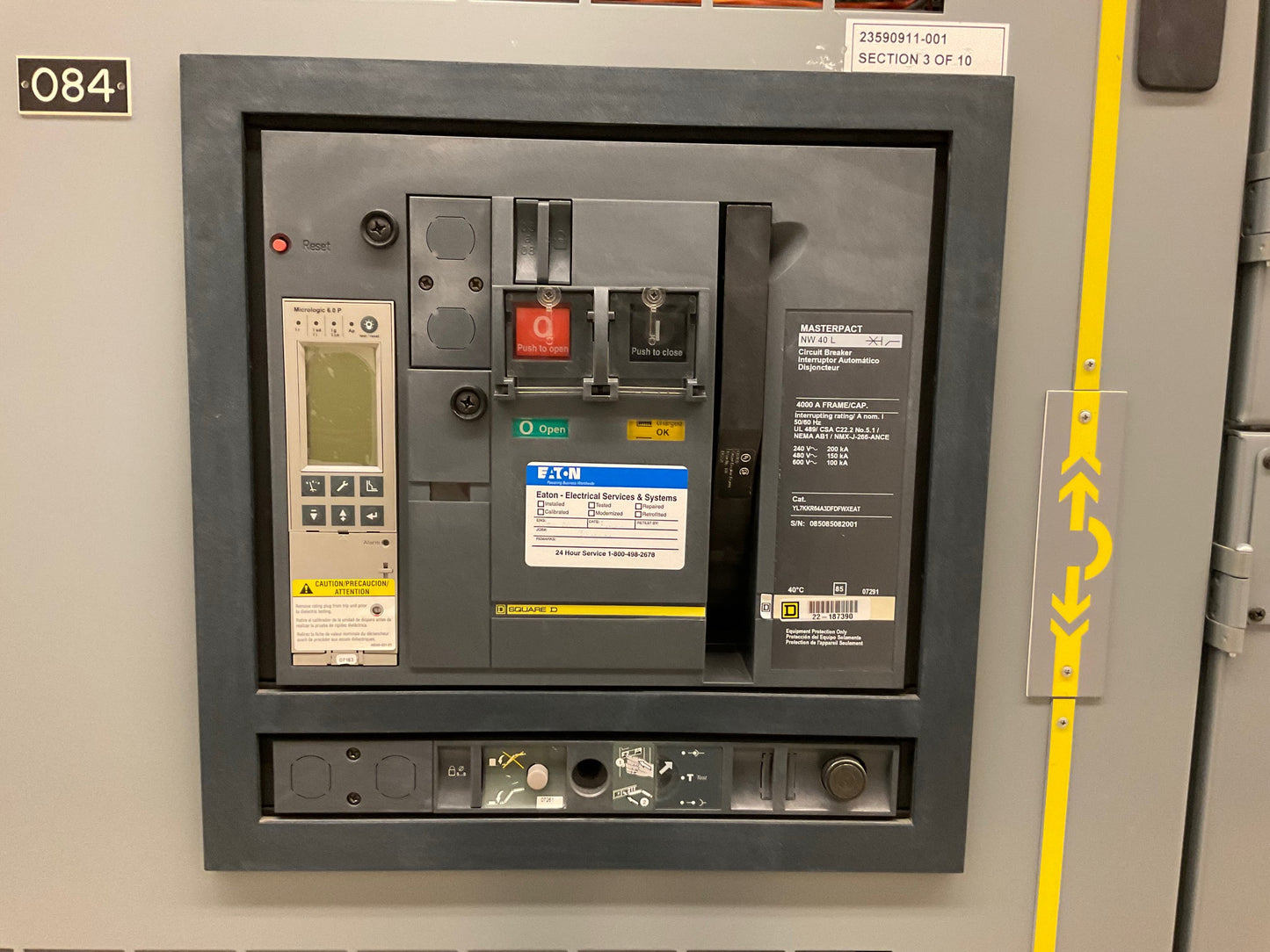 Square D 4000A 480V 3PH 3W 10 Section Switchgear (SKU: 110716)