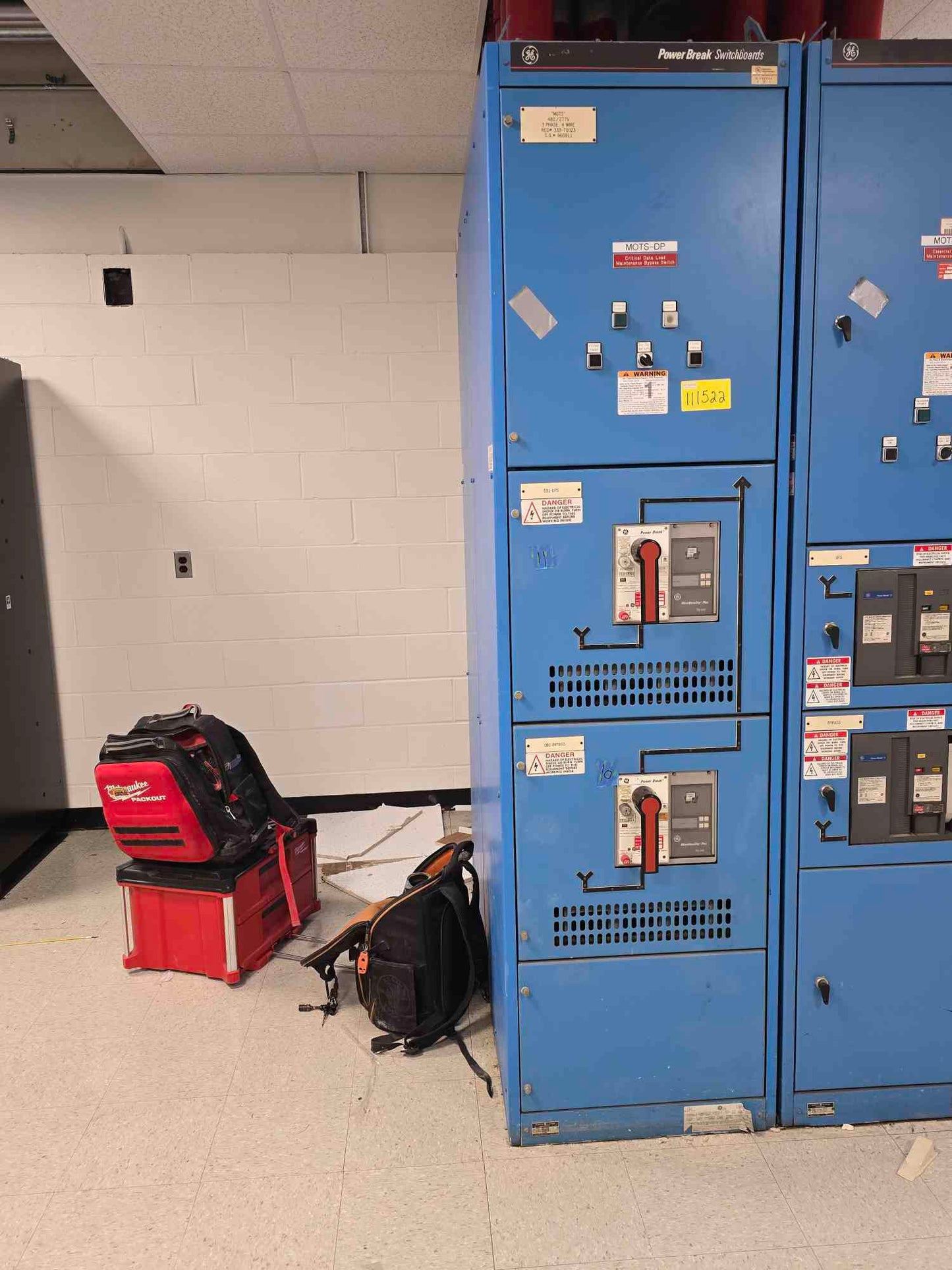 1600A GE PowerBreak Switchboard 480/277V 3PH 4 Wire 2 Breaker TP1616TTCR