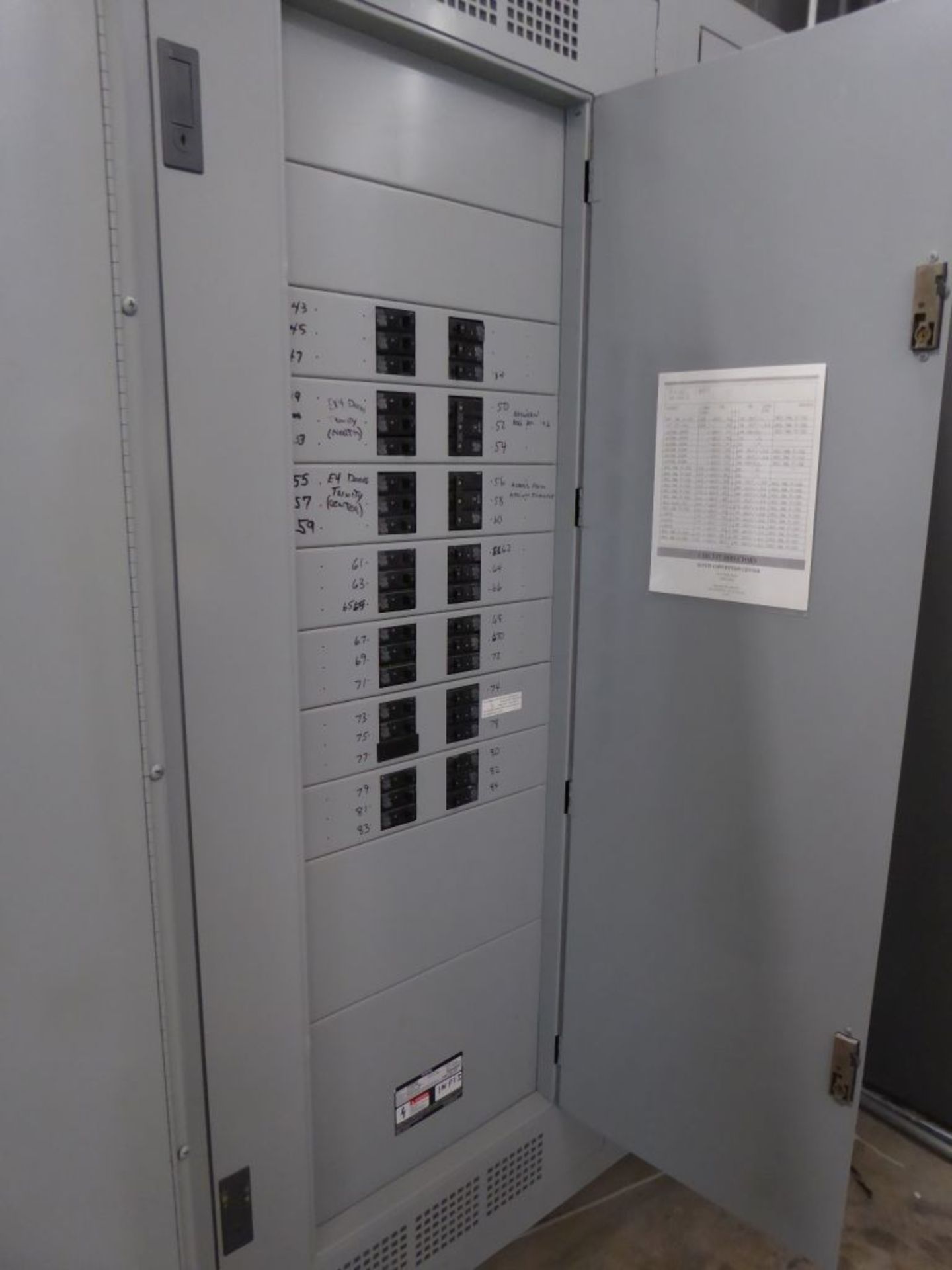 Lot of 3 Siemens 600A Panelboards w/ Circuit Breakers Panel 1 w/ Meter & Main