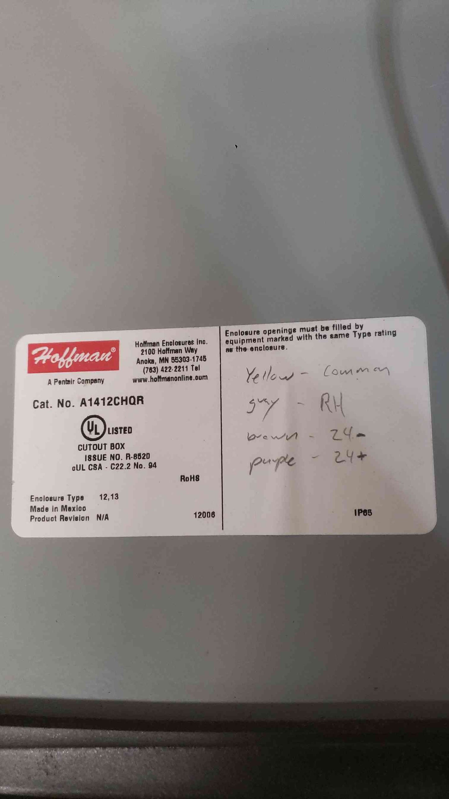 Hoffman Enclosure Cutout Box A1412CHQR (SKU: 112575)