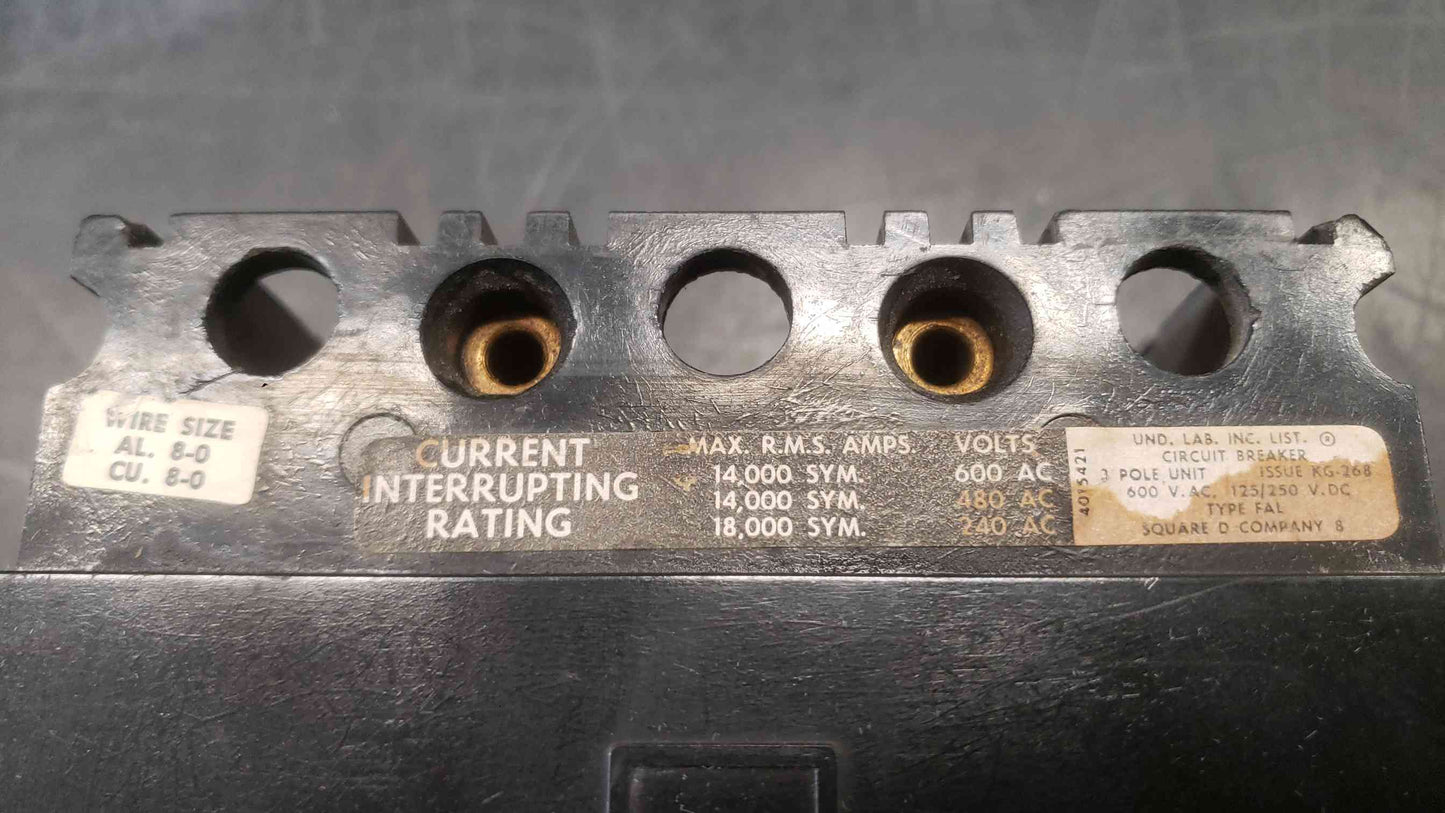 Square D 50A 600VAC 3 Pole Breaker FAPR6050 (SKU: 112679)