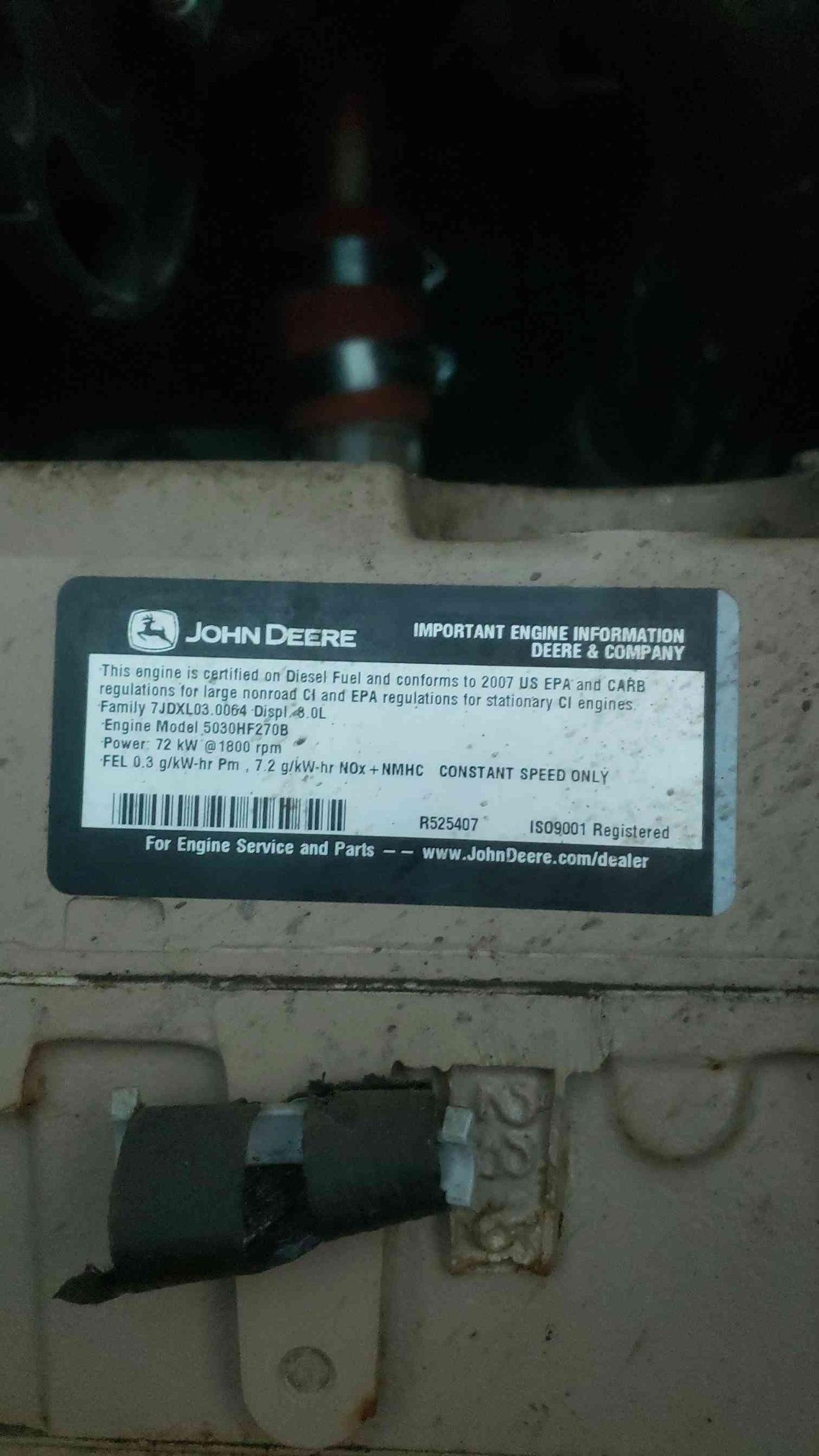 60KW GENERAC SD060 120/240 250A 1PH Diesel 42 Hrs. AS-IS