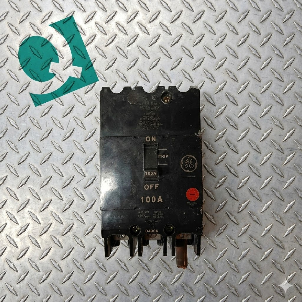 General Electric 3 Pole Circuit Breaker 100A 480/277VAC M-1070