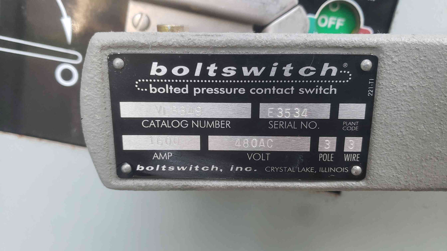 Park Power 1600A 480V 3PH Outdoor NEMA Switchboard Boltswitch VLB349 V7H3606